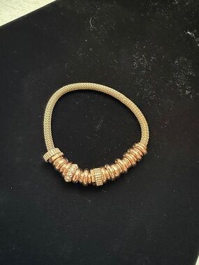 Gold Beaded Mesh Bracelet - Women Jewelry